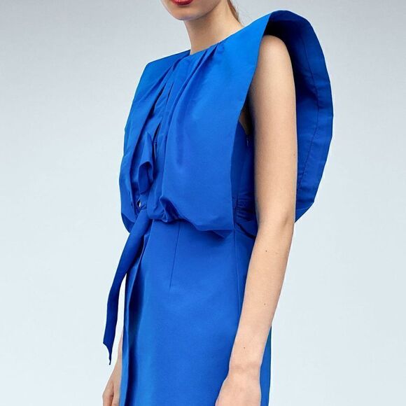 BLOGGERS FAV ZARA NWT VOLUMINOUS TOP DRESS LIMITED EDITION BLUE - Picture 13 of 14
